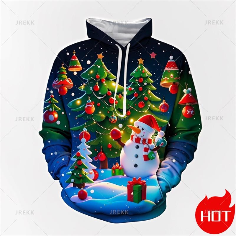 

Fashion 3D Printed Merry Christmas Hoodies Santa Xmas Snowflakes Graphic Hooded Sweatshirts Christmas Ornament Mens Clothing Top 6XL