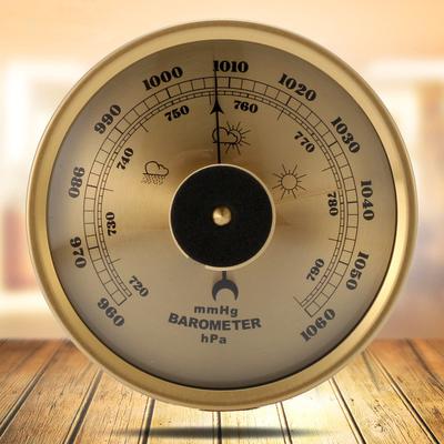 Portable Vintage Alloy Glass Bronze 960~1060hPa Barometer Weather Station