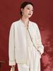 Sijiqing Autumn/Winter Wool Blend Acetate Coat - Gentle Korean Daily High-End Women's Top