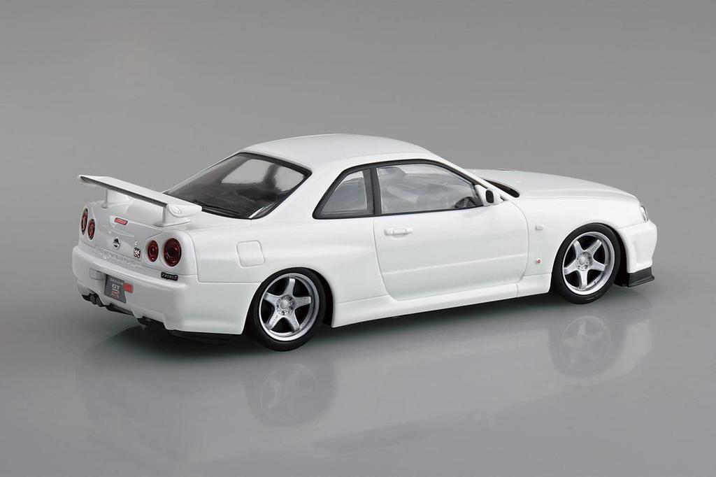 Aoshima Bunka Kyozai Die Snap-Kit-Serie Nissan R34 Skyline Custom-Räder Plastikmodellbausatz (AOSHIMA) 1/32 GT-R (Weiße Perle) Vorgefärbt Nein. 11-SP3