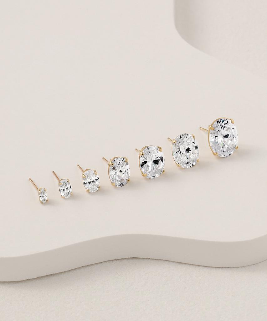 Mcel 14K Bayoval Cubic Earrings