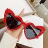 Women Luxury Diamond Frame Sunglasses Heart Shape Sunglasses Large Anti Uv400 Sun Glasses for Ladies 2025 Party Eyewear