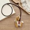 Cute Handmade Embroidery Pony Necklace Soft Fabric Horse Pendant Sweater Chain for Women Daily Outfit Jewelry Gift