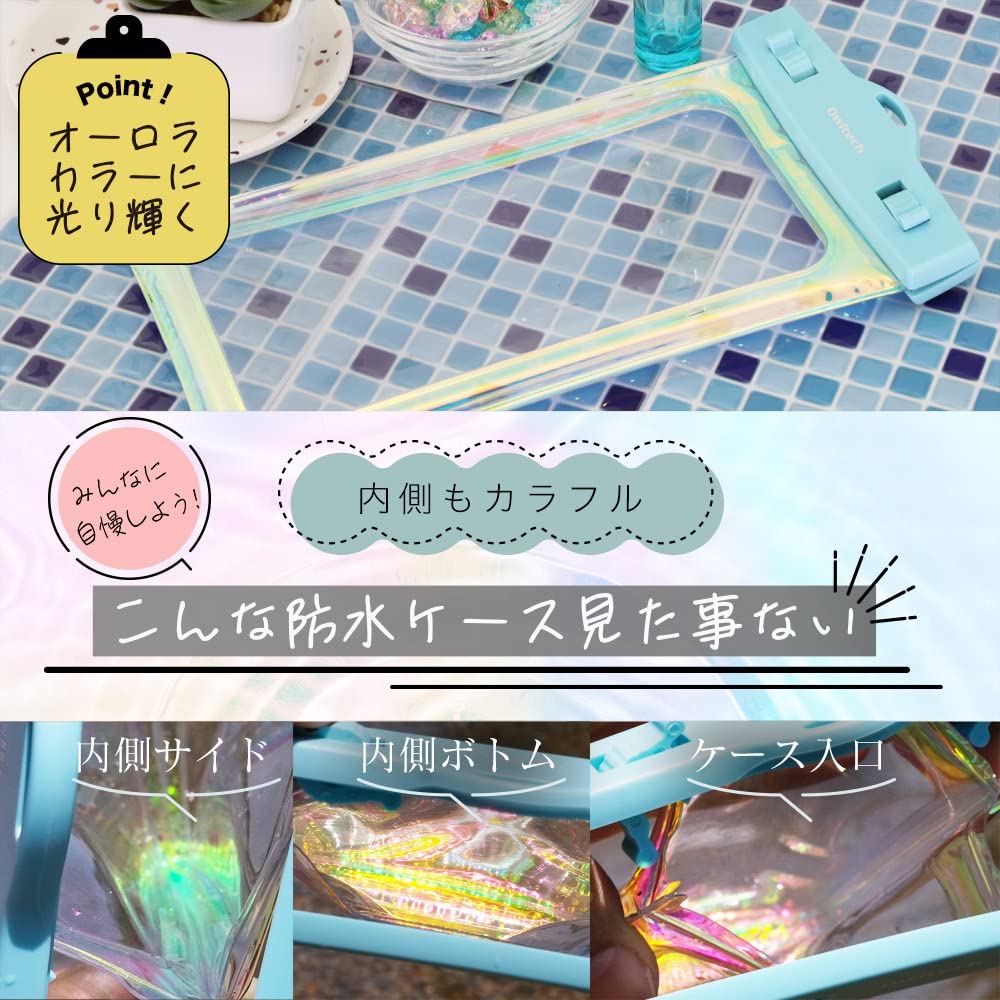 Owltech Waterproof Smartphone Aurora Allows Photography While Phone is IP68 Water Proof Blue Case, Color, Inside, Rating, Case, OWL-WPCSP18-AU