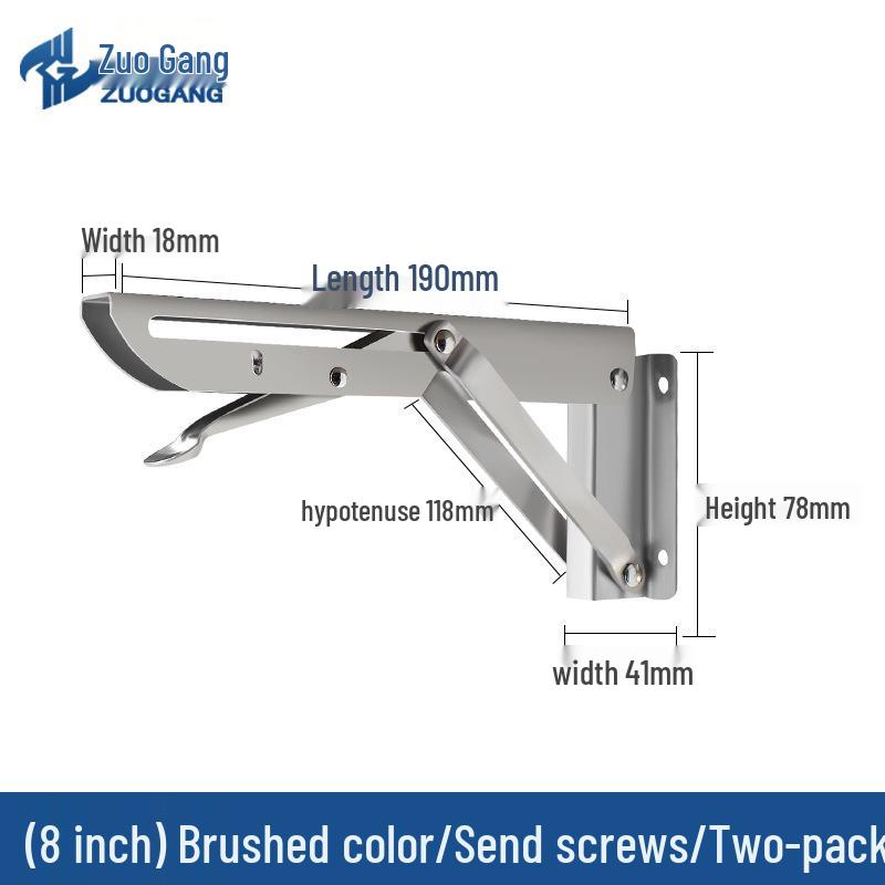 Stainless Steel K-Type Folding Triangular Wall-Mounted Shelf Bracket