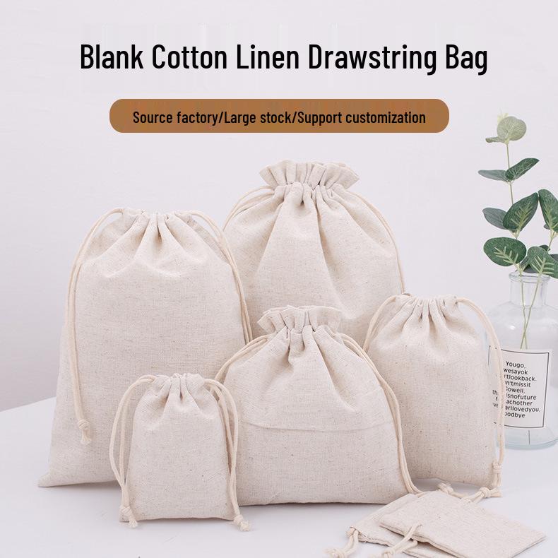 Leinen Kordelzugbeutel - Anpassbares Logo, Staubdichter Jute-Aufbewahrungsbeutel