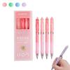 4PCS/Set Cartoon 0.5mm Neutral Pen Press Black Ink Sign Pen Quick Drying Soft Grip Ballpoint Pen Writing Tool