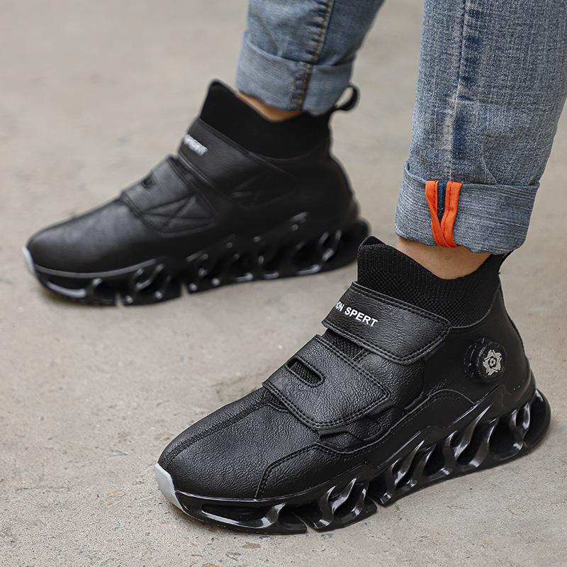 

Новые мужские ботинки, обувь, нескользящие кроссовки, мужские кроссовки, тип лезвия, амортизация, для спортзала, повседневные, для ходьбы, застежка-пряжка 39 чёрный