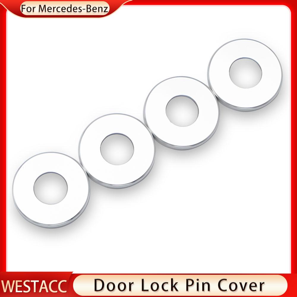 4-teiliges Auto-Türschloss-Stift-Abdeckung, Zierleiste, für Mercedes Benz CE GLA GLC Klasse W205 W213 X253 C292 C63