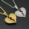 European Unisex Broken Heart Necklace - Trendy Sad Heartbeat Pendant