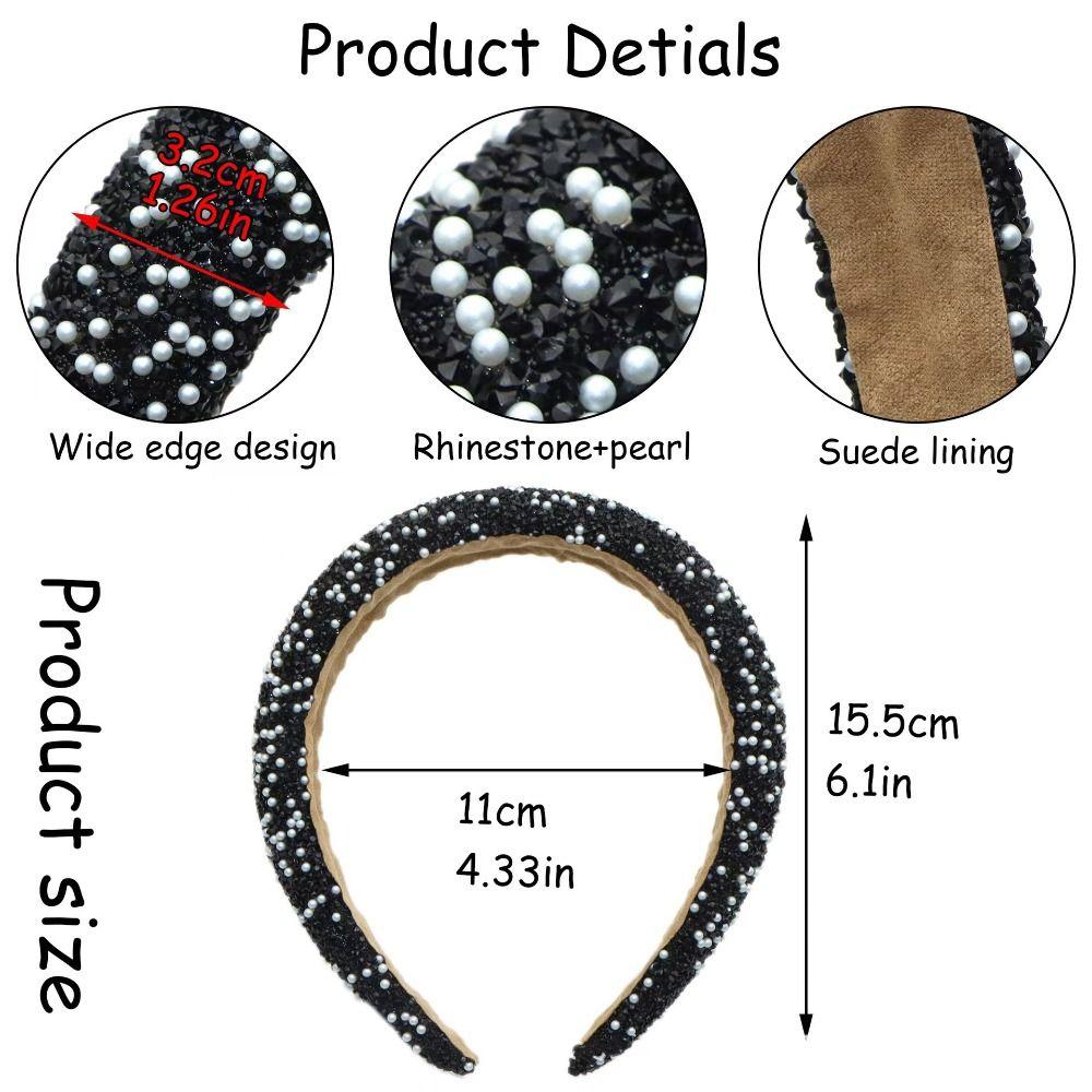 Bling Bling Kristall Perlen Stirnband Grau Silber Schwarz Kopf Fassung Funkelnder Haarreif Damen Mädchen