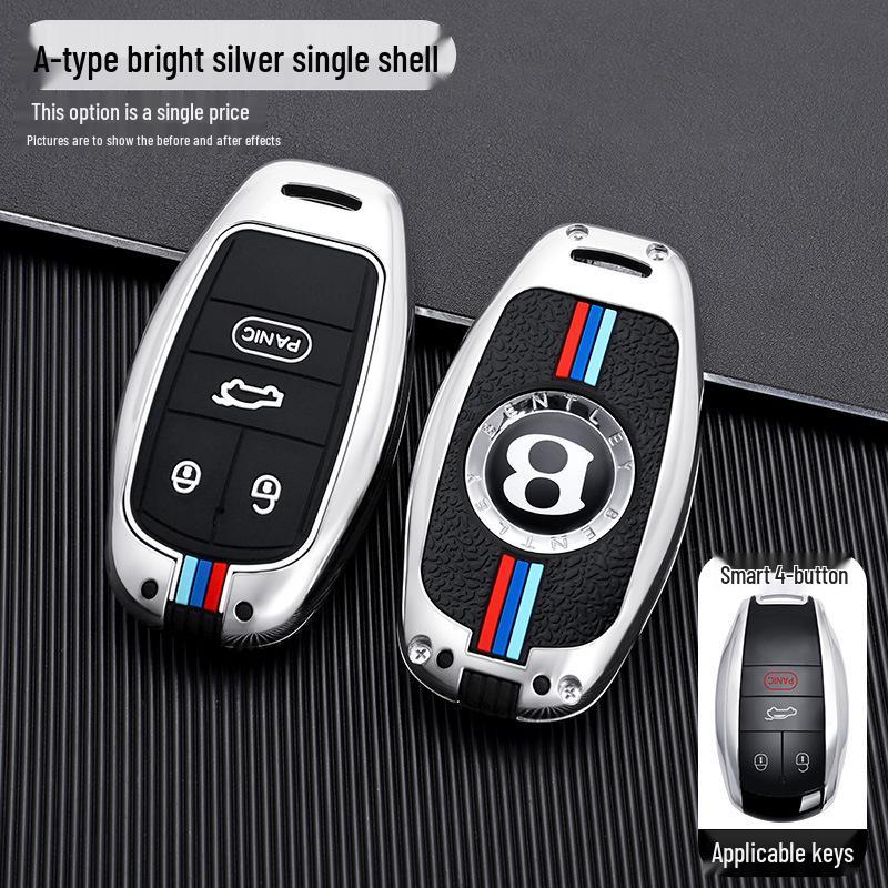 Bentley Key Case for Bentayga, Mulsanne, Flying Spur, Continental GT - High-Grade Metal Shell Key Bag for Men and Women