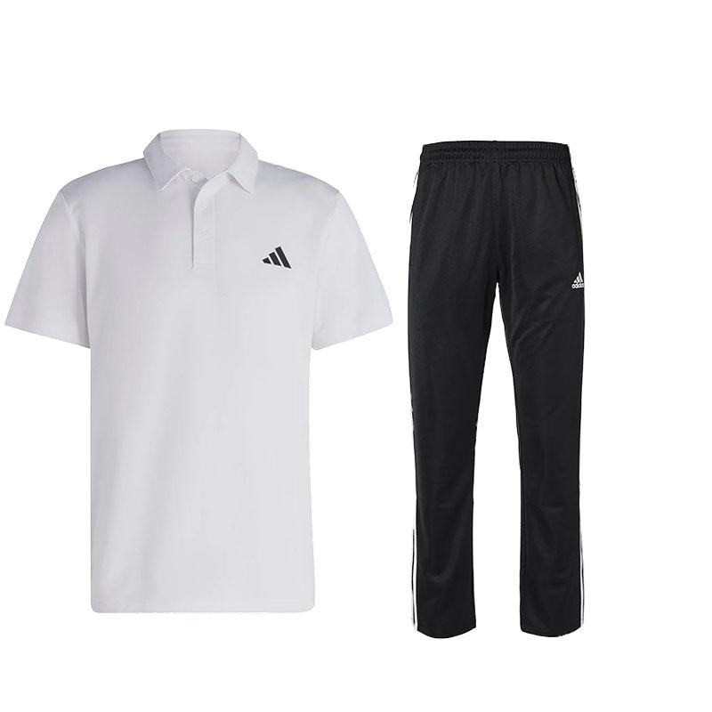 

Adidas Comfortable Versatile Durable Short Sleeve Long Pants Casual Sports Suit Unisex Sportswear HR8729+TR30P-BW S