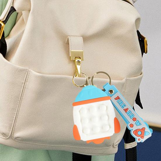 Push Bubble Bead Maze Game Keychain Stress Relief Portable Press Bubble Sensory Fidget Toy Backpack Hanging Decoration Boys Girls Christmas Gifts