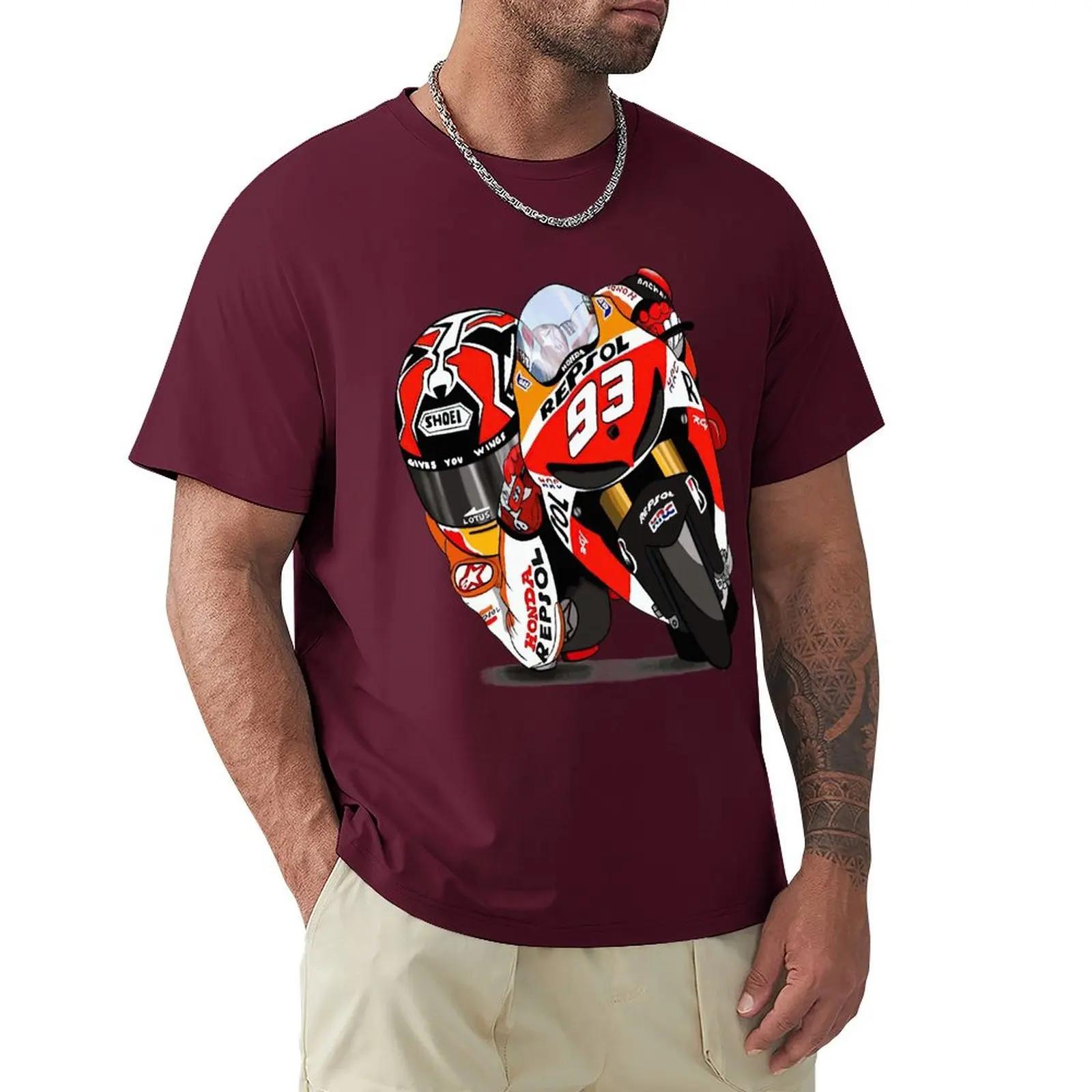 The best product for you Marc Signature 93 MOTO T-shirt Harajuku T-shirt met korte mouwen 100% katoen Grafische T-shirt Tops XL