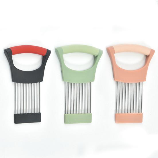 Stainless Steel Onion Holder & Slicer with 10 Prongs Hands-Free Vegetable Slicer for Onions Tomatoes Lemons Meat Kitchen Cutting Tool