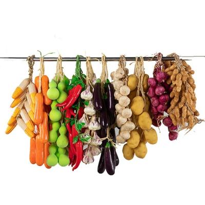 1Bunch Colorful Simulation Foam Vegetables Fake Corn Hanging Hanging Artificial String Home Decor Kitchen Decoration