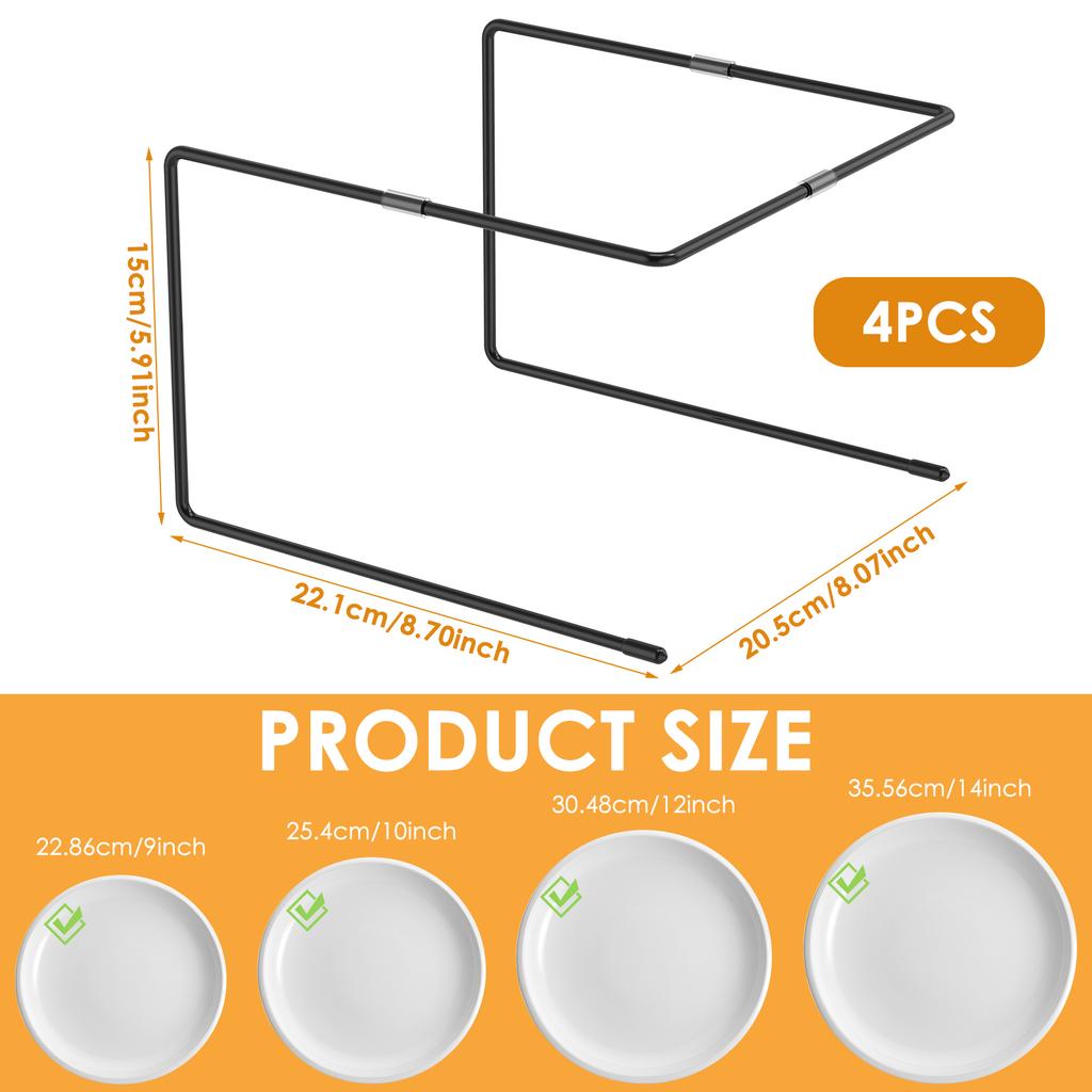 4Pcs Iron Pizza Rack Table Simple Storage Holder Dinner Plate Food Tray Stand Countertop Foldable Rack Cooling Bake Accessories