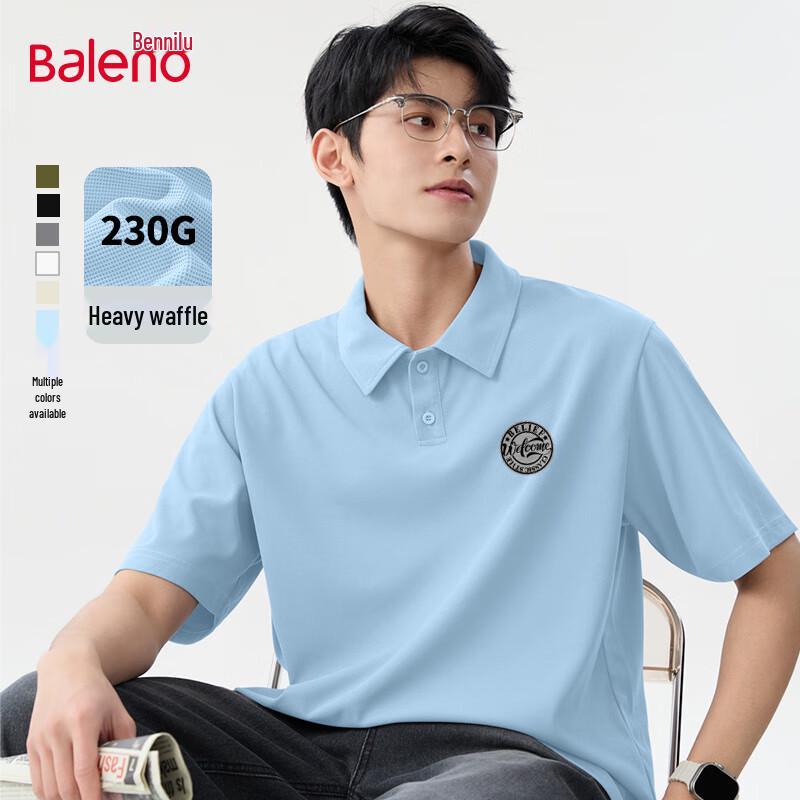 Baleno Men s Waffle Texture Polo T-Shirt 5XL