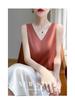 Versatile Women's Satin Camisole: Front V, Round Back, Sleeveless, Wide Straps—perfect Under a Suit, Silky Finish with an Elegant Back.
