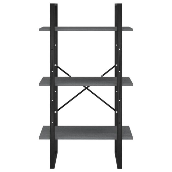Étagère de rangement - Bois de pin massif - Gris - 60x30x105 cm - Durable - Polyvalente