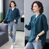 Sweater Women's Pullover Knitwear V-neck Korean Solid Color Loose Casual Top Trending Sweater Autumn and Winter Tops Lady Style
