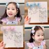Children Cute Baby Mermaid Princess Pearl Fringe Bow Forehead Chain Hairpin Fairy Hair Accessories Hair Clip