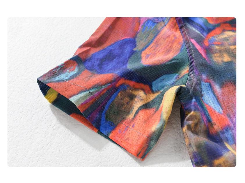 Men's Trendy Design Print Short Sleeve Beach Shirt - Comfortable, Breathable, Youth Casual Style