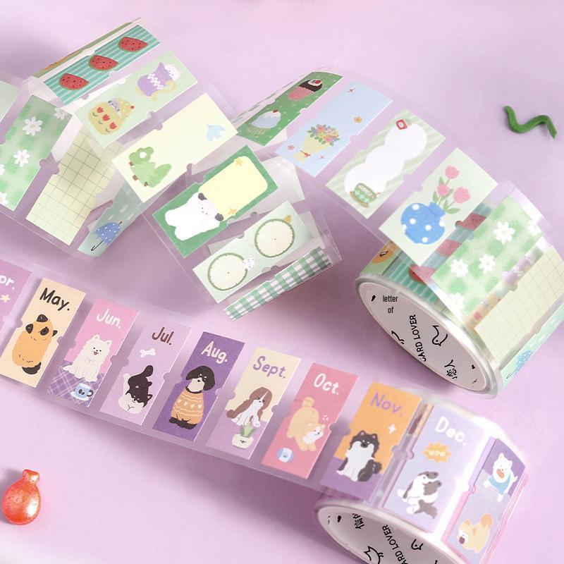 Die-Cut Tape Warm Light Small Imprint Cute Pet Journal Decorative Label Stickers