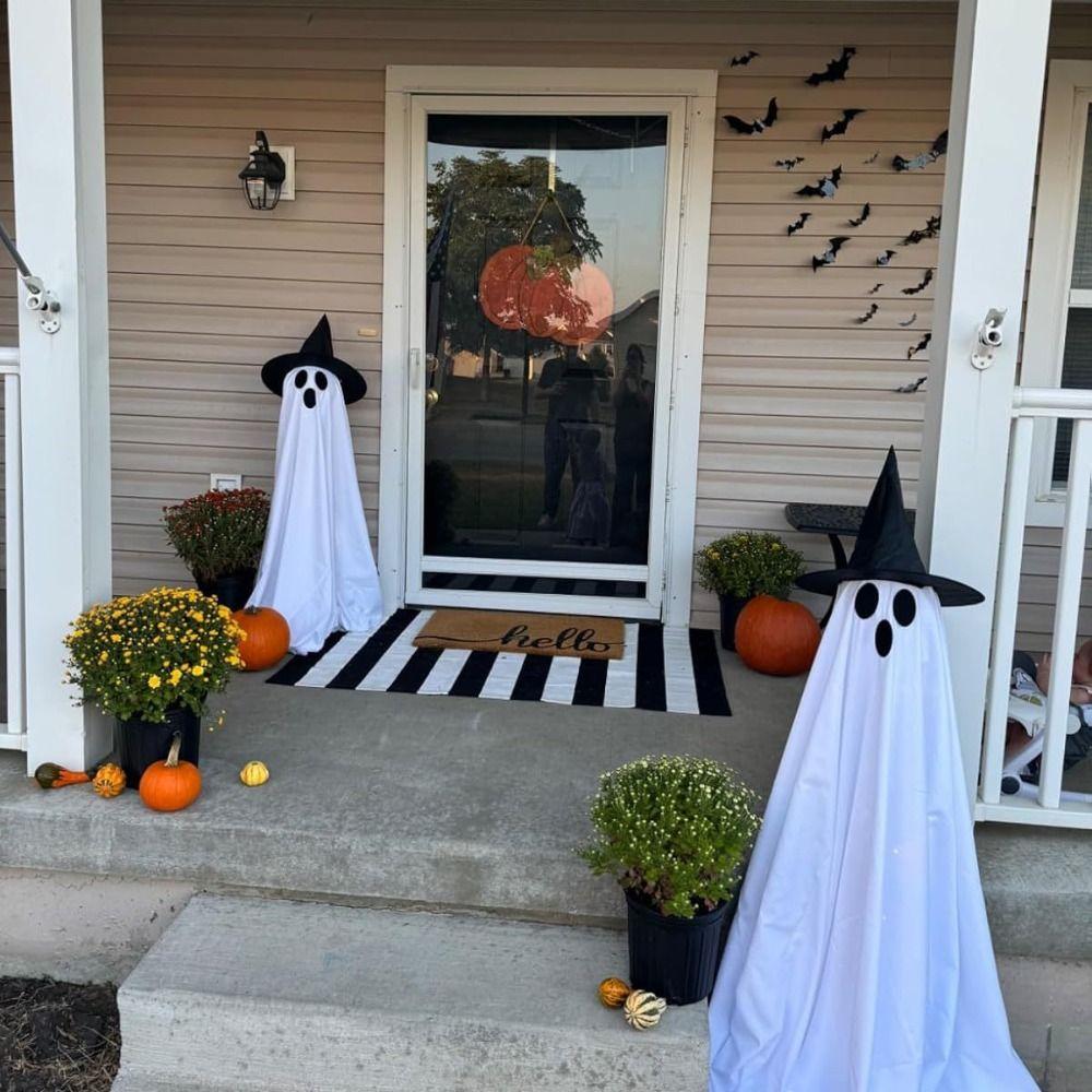 With Witch Hat Halloween Yard Ghost Ornaments Luminous LED Glow Specter Ornament  Outdoor Garden