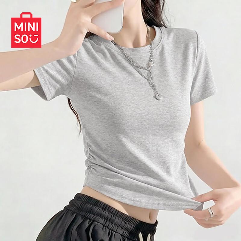 MINISO Women s Slim Fit Short Sleeve T-Shirt L