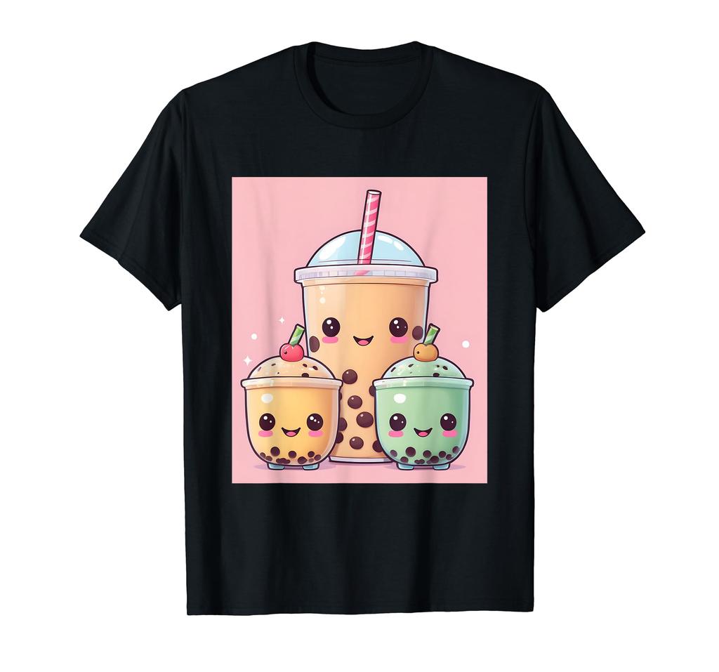 Stuff Print Kawaii, Boba, Cute, Kibi, Japanese, T-Shirt