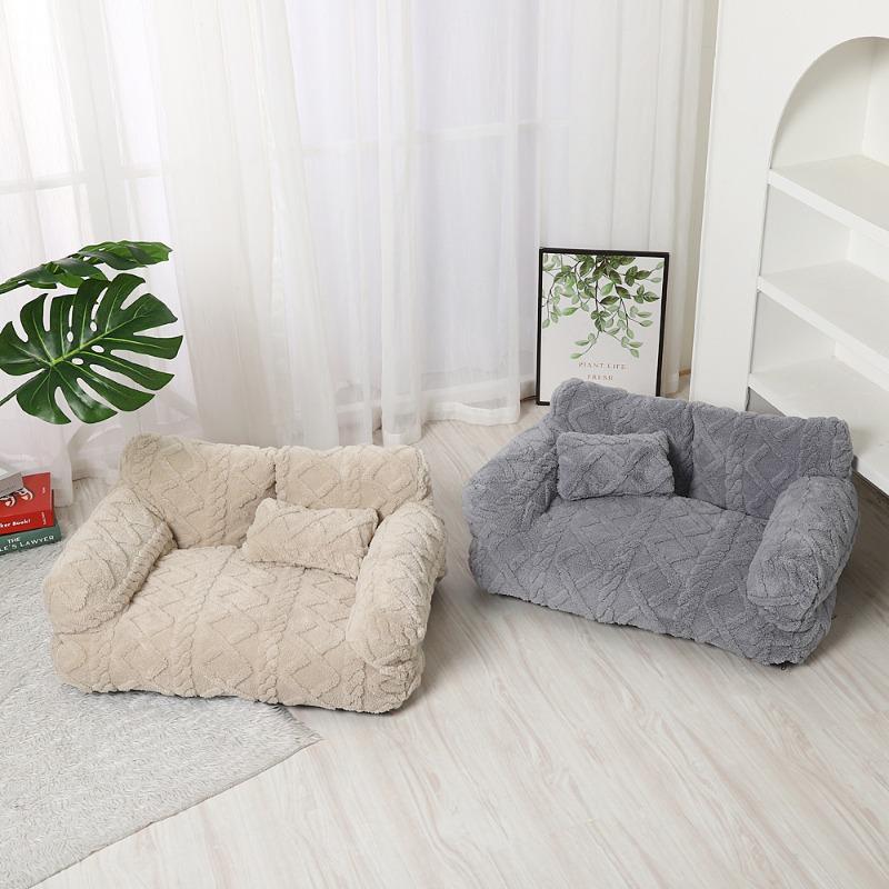 Plush Pet Sofa Bed Winter Warmth Thickened Washable Large Size Universal Pet Supplies