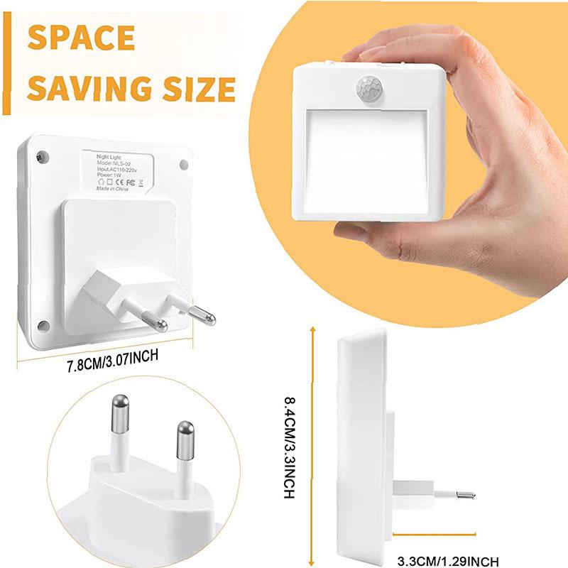 Stepless Dimming Night Light with Motion Sensor - Adjustable Pure & Warm White