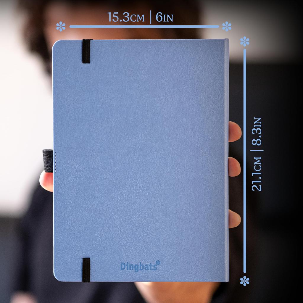 Dingbats Earth Dot A5 Medium Sky Blue Great Barrier Reef Hardcover Cream 100gsm Inkproof Paper Numbered Index Key Pages - Notebook, - - - Pages, &
