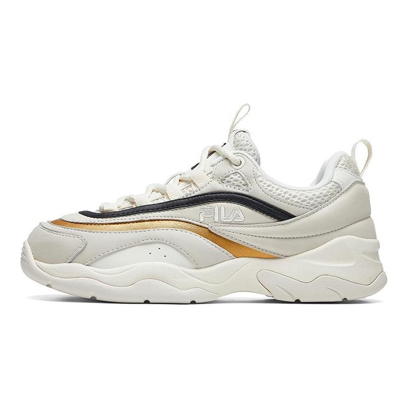 FILA Ray Vntg Low Running Shoes Gs White/Gold Women's F12W011104FWD