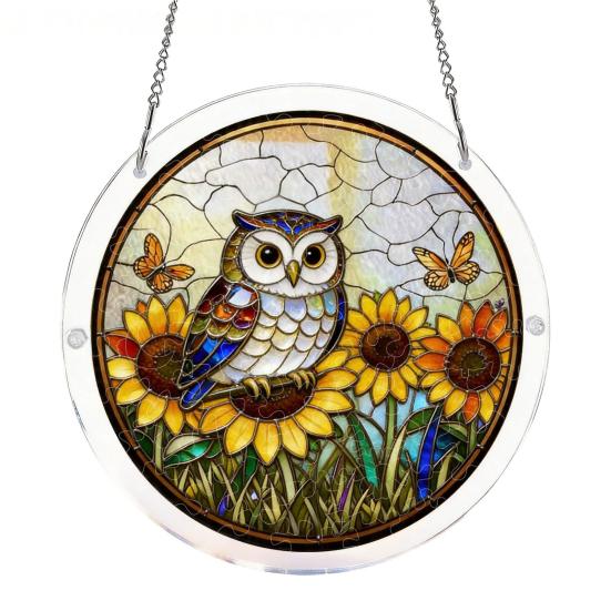 83 Pcs Acrylic Suncatcher Jigsaw Puzzles Stained Glass Style Window Hanging Decor DIY Sun Catcher Kit for Home Garden Decor