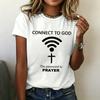 Women's T‑Shirt Creative Faith‑Themed Graphic Relaxed Fit Crew Neck Tee Top