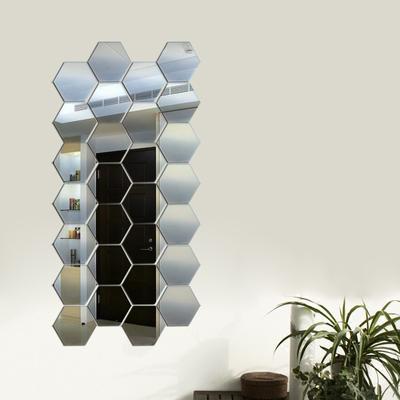 Stickers Wall Decor Hexagon Removable Decal Home Decoration Home Art DIY 3D Mirror Sticker