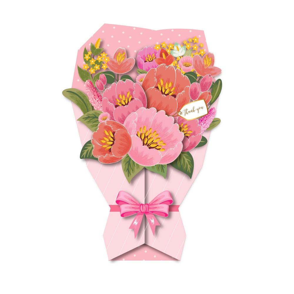 3D Danke Blumen Postkarte Sonnenblume/Rose/Nelke DIY Florale Geburtstagskarten Papierbasteln Exquisite Grußkarte Lehrertag