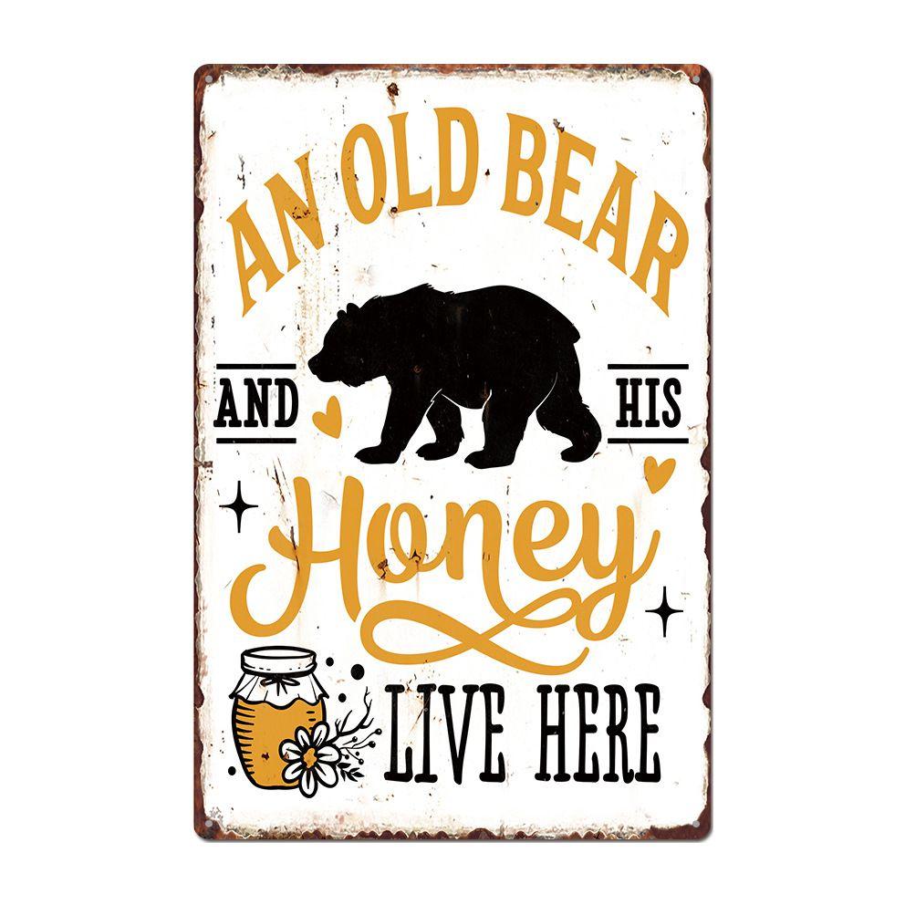 Bee Series Metal Tin Sign Wall Decor 20x30cm