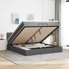 VidaXL Ottoman Bed Frame with Mattress Dark Grey 200x200 Cm Fabric 3311568