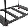 Folding Table Cart Black Table Rack for 60" Round Tables Heavy Duty Table Trolley Black Desk Trolley Steel Frame Rolling Casters