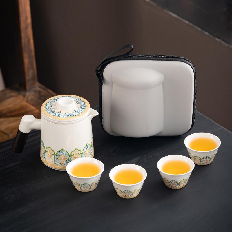 

Portable travel tea set Outdoor Kung Fu tea set Kuaike cup bubble teapot teacup free gift