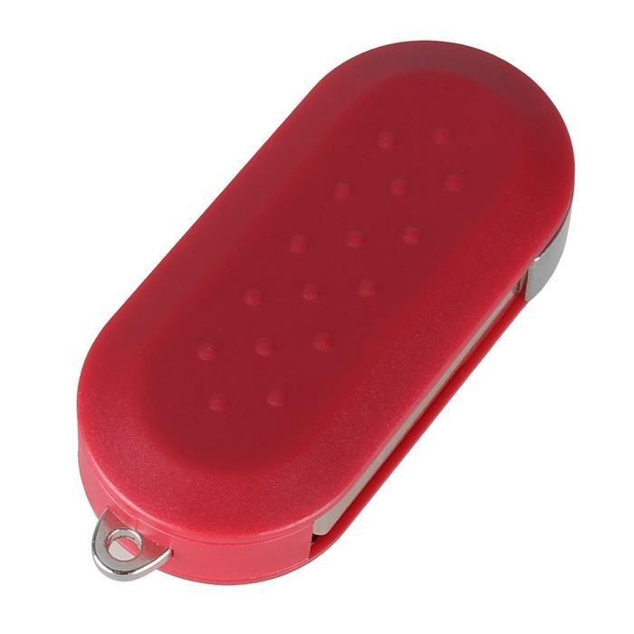 Coque Clé Rouge pour Fiat 500 Abarth Bravo Ducato Panda Punto Doblo 500L - 3 Boutons - Plip télécommande avec Lame Phonillico®