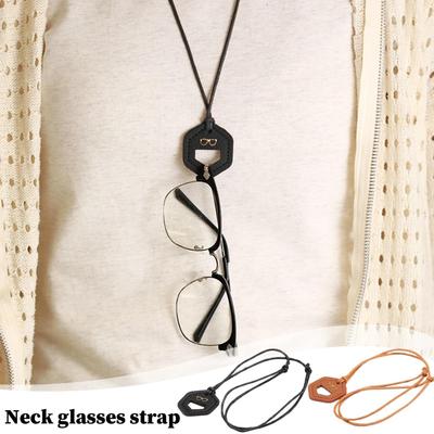 Leather Glasses Neck Strap Eyeglasses Lanyard Stylish Eyewear Strap Men Teens Casual Business Sports Commuting Travel