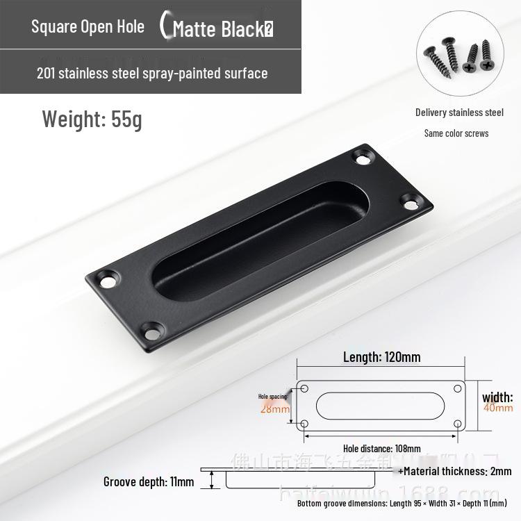 304 Stainless Steel Concealed Embedded Sliding Door Pull Handle