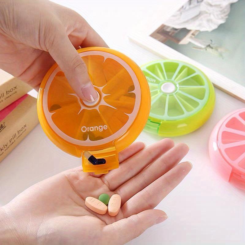 1pc Seven Grid Round Box Sealed Medicine Packaging Box, One Week Medicine Storage Box, Carry Small Medicine Box