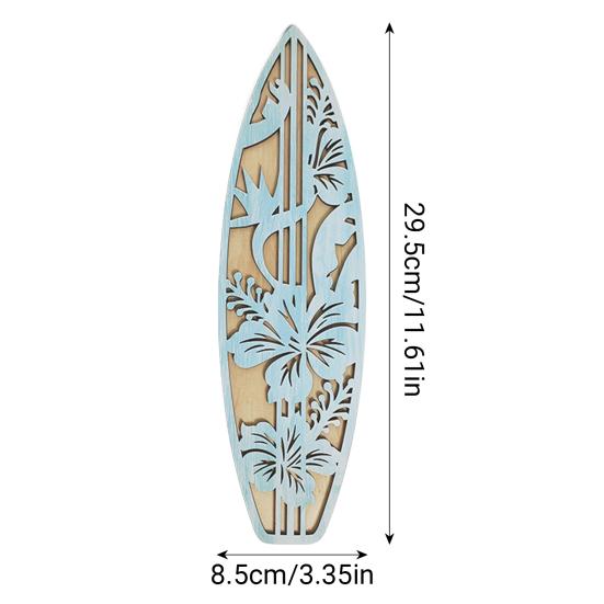 3 Stück Holz-Surfbrett Wanddeko Hohlblumen Wandkunst Strand Ozean Boho Wandbehang Ornamente für Wohnzimmer Schlafzimmer