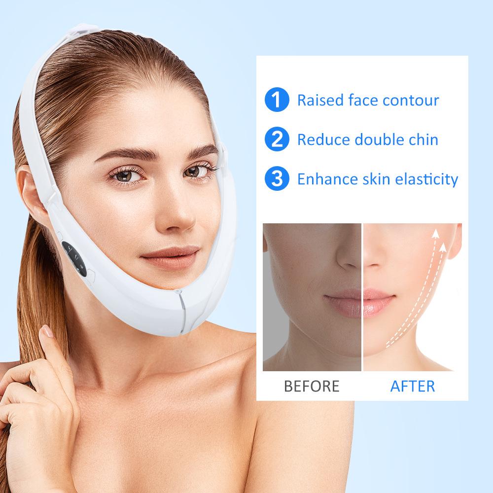 

EMS Microcurrent V-Face Device: Intelligent Lifting Facial Massager with Color Light & Hot Compress for Double Chin Reduction белый